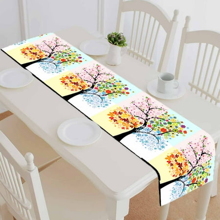 PKQWTM Four Season Tree Cotton and Linen Table Runner Kitchen Dining Room Supplies Size 16x72 Inch
PKQWTM Four Season Tree Cotton and Linen Table Runner Kitchen Dining Room Supplies Size 16x72 Inch