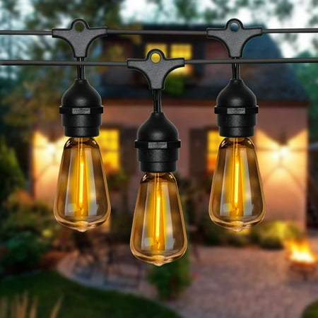 Outdoor String Light LED 20FT ST38 String Light for Outside Waterproof Commercial String Lights Used for Deck Backyard Porch Balcony Gazebo Garden Decoration Black
Outdoor String Light LED 20FT ST38 String Light for Outside Waterproof Commercial String Lights Used for Deck Backyard Porch Balcony Gazebo Garden Decoration Black