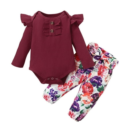 Qufokar Infant Newborn Clothes Baby Girl Girts Baby Girls Two-Piece Suit Ruffles Long Sleeve Romper Bodysuit And Floral Printed Pants Outfit
Qufokar Infant Newborn Clothes Baby Girl Girts Baby Girls Two-Piece Suit Ruffles Long Sleeve Romper Bodysuit And Floral Printed Pants Outfit