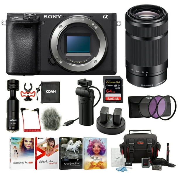 Sony Alpha a6400 Mirrorless Digital Camera Body Kit with Shooting Grip and Mic