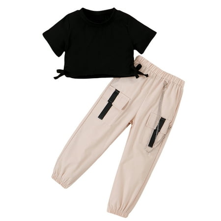 Sunisery 2PCS Toddler Kids Girls Tops Pants Outfits Short Sleeves T-Shirt Stretch Cargo Pants with Pockets Summer Clothes Black 7 Years
Sunisery 2PCS Toddler Kids Girls Tops Pants Outfits Short Sleeves T-Shirt Stretch Cargo Pants with Pockets Summer Clothes Black 7 Years