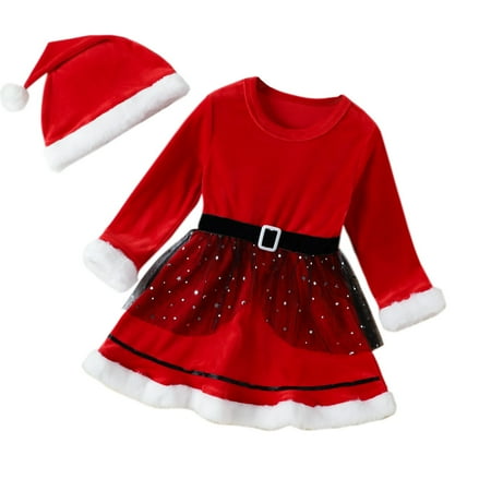 EHTMSAK Infant Baby Toddler Child Children Kids Christmas Dresses for Girls Fall Winter Dress Long Sleeve Sundress Red 18M-6Y 90
EHTMSAK Infant Baby Toddler Child Children Kids Christmas Dresses for Girls Fall Winter Dress Long Sleeve Sundress Red 18M-6Y 90
