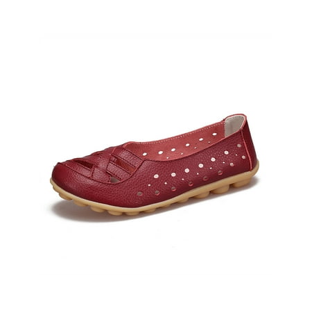 

Avamo Ladies Driving Casual Hollow Out Moccasins Work Nonslip Slip On Flats Comfort Round Toe Loafers