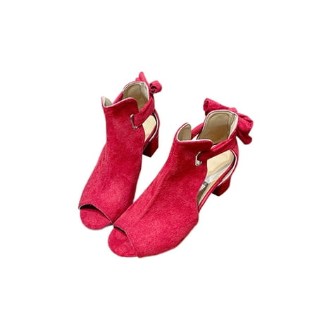 GENILU Women Lightweight Comfort Hollow Out Shoes Peep Toe Work Elegant Side Bow Heeled Sandal Red 5.5
GENILU Women Lightweight Comfort Hollow Out Shoes Peep Toe Work Elegant Side Bow Heeled Sandal Red 5.5