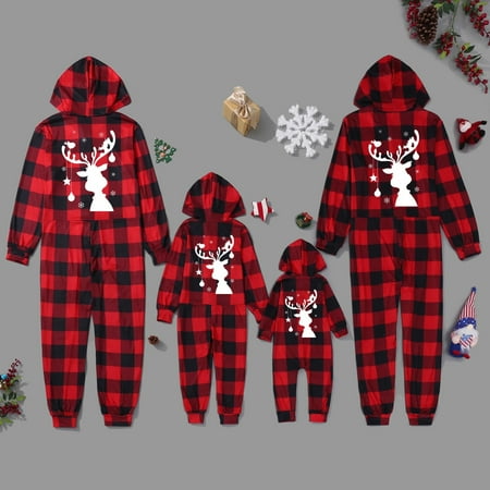 ZMHEGW Christmas Pajamas Women Mommy Deer Print Family Matching Long Sleeve Zip Hooded Jumpsuit Sets
ZMHEGW Christmas Pajamas Women Mommy Deer Print Family Matching Long Sleeve Zip Hooded Jumpsuit Sets