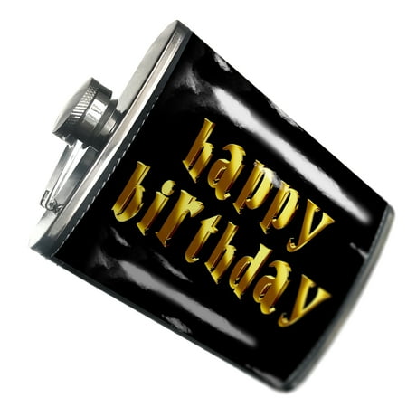 NEONBLOND Flask Happy Birthday Printed Gold looking Lettering