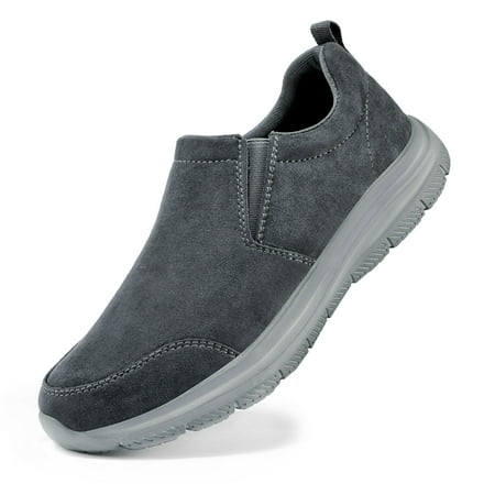 TIOSEBON Men s Light Comfortable Slip On Casual Shoes Deep Gray US12