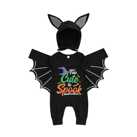 Jamlynbo Halloween Baby Rompers Set Letter Bat Print Bat Sleeve Jumpsuit+Hat for Newborn Girl Boy Clothes
Jamlynbo Halloween Baby Rompers Set Letter Bat Print Bat Sleeve Jumpsuit+Hat for Newborn Girl Boy Clothes