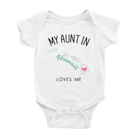 My Aunt In Hawaii Loves Me Baby Short Sleeve Romper Bodysuits 18-24 Months