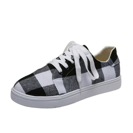 Casual Shoes for Women Ladies Fashion Colorblock Plaid Lace Up Flat Comfort Casual Canvas Shoes Women Casual Shoes Cloth Black 41
Casual Shoes for Women Ladies Fashion Colorblock Plaid Lace Up Flat Comfort Casual Canvas Shoes Women Casual Shoes Cloth Black 41