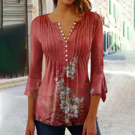 Homenesgenics Plus Size Clearance under $10 3/4 Sleeve Women s Casual Trumpet 3/4 Sleeve Printed Buttoned Basic Ruched Corset Tunic Tops Pleated T-shirts Blouses
Homenesgenics Plus Size Clearance under $10 3/4 Sleeve Women s Casual Trumpet 3/4 Sleeve Printed Buttoned Basic Ruched Corset Tunic Tops Pleated T-shirts Blouses