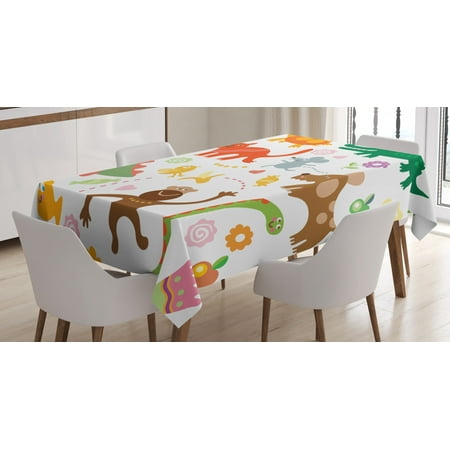 Boy s Tablecloth Jolly Cartoon Animals Colorful Flowers and Hearts for Cheerful Babies and Children Rectangular Table Cover for Dining Room Kitchen 60 X 90 Inches Multicolor by Ambesonne
Boy s Tablecloth Jolly Cartoon Animals Colorful Flowers and Hearts for Cheerful Babies and Children Rectangular Table Cover for Dining Room Kitchen 60 X 90 Inches Multicolor by Ambesonne