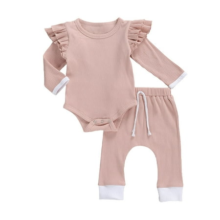 Carolilly Baby Girl Bodysuit Jogger Pants Suit Cotton Round Neck Ruffle Long Sleeve Top Lace-up Trousers
Carolilly Baby Girl Bodysuit Jogger Pants Suit Cotton Round Neck Ruffle Long Sleeve Top Lace-up Trousers