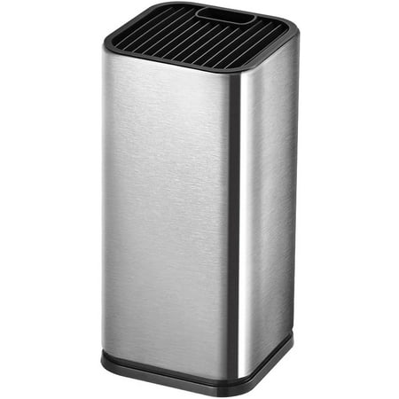 Knife Blocks Knife Block Stainless Steel Universal Knife 4.3*4.3*9.1Inch Silver