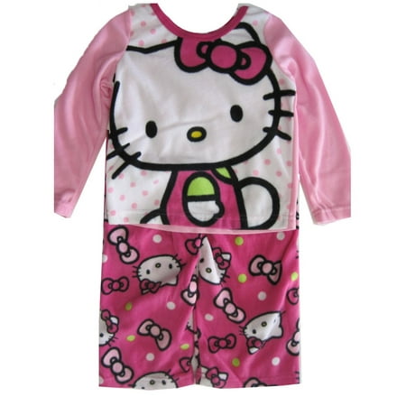 Hello Kitty Little Girls Fuchsia Kitty Image Dot Print 2 Pc Pajama Set 4-6