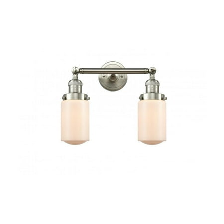 Brushed Satin Nickel Tone Bathroom Vanity 14 Wide Matte White Cased Glass Steel/Cast Brass Medium Base 2 Light Fixture
Brushed Satin Nickel Tone Bathroom Vanity 14 Wide Matte White Cased Glass Steel/Cast Brass Medium Base 2 Light Fixture