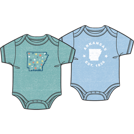 Home Free Baby Boy Stars State Infant Onesies Creeper 2 Pack Sizes 0-24 Months