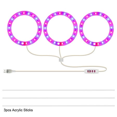 LED Grow Light for Indoor Plants Full Spectrum USB Plant Lights with 8/12/16H Automatic Timer 1/2/3/4 Ring Light-Head Dimmable Levels for Indoor Succulent Plants Growth
LED Grow Light for Indoor Plants Full Spectrum USB Plant Lights with 8/12/16H Automatic Timer 1/2/3/4 Ring Light-Head Dimmable Levels for Indoor Succulent Plants Growth