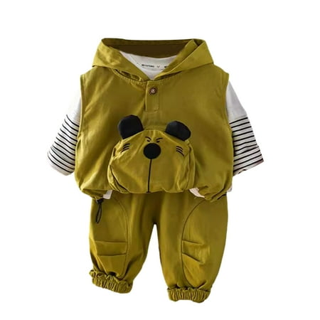 BULLPIANO Toddler Baby Boys Coat Spring and Fall Denim Round Neck Long Sleeve Shirt Three-piece Set Generation Bear Top and Denim Pants 5M-5T
BULLPIANO Toddler Baby Boys Coat Spring and Fall Denim Round Neck Long Sleeve Shirt Three-piece Set Generation Bear Top and Denim Pants 5M-5T