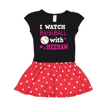 Inktastic I Watch Baseball with My Meemaw Gift Toddler Girl Dress
