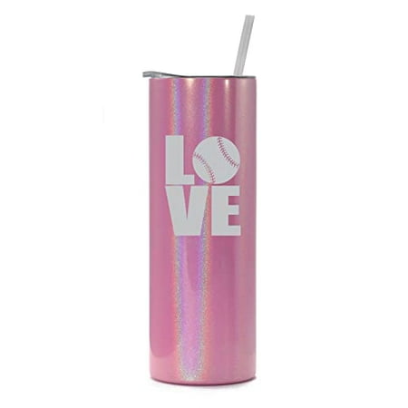 20 oz Skinny Tall Tumbler Stainless Steel Vacuum Insulated Travel Mug Cup With Straw LOVE Baseball Softball (Pink Iridescent Glitter)
20 oz Skinny Tall Tumbler Stainless Steel Vacuum Insulated Travel Mug Cup With Straw LOVE Baseball Softball (Pink Iridescent Glitter)