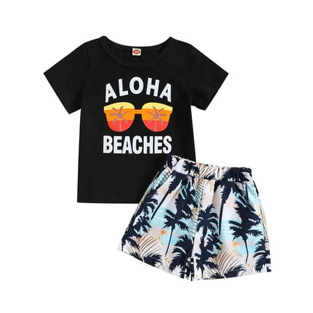 Qtinghua Toddler Baby Boy Summer Outfits Short Sleeve T-Shirt Tops and Elastic Wiast Coconut Tree Print Shorts Set
Qtinghua Toddler Baby Boy Summer Outfits Short Sleeve T-Shirt Tops and Elastic Wiast Coconut Tree Print Shorts Set