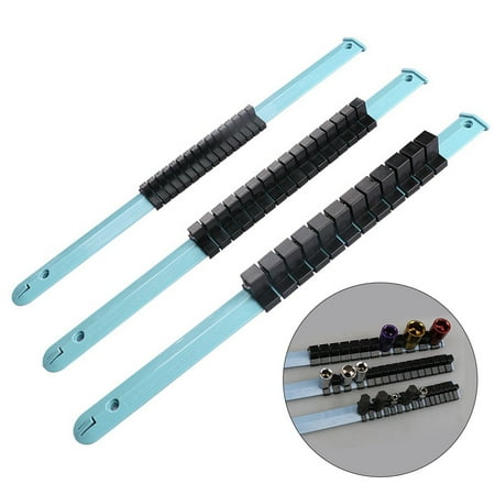 3pcs Socket Wrench Holders Plastic Socket Tray Rail Rack Storage Organizer Shelf