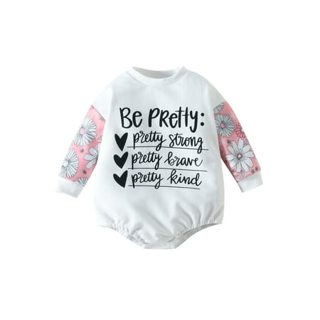 Canrulo Newborn Infant Baby Girl Romper Long Sleeve Floral Letter Print Button Spring Fall Jumpsuit White 18-24 Months
Canrulo Newborn Infant Baby Girl Romper Long Sleeve Floral Letter Print Button Spring Fall Jumpsuit White 18-24 Months