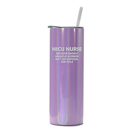 20 oz Skinny Tall Tumbler Stainless Steel Vacuum Insulated Travel Mug Cup With Straw NICU Nurse Miracle Worker Job Title Funny (Purple Iridescent Glitter)
20 oz Skinny Tall Tumbler Stainless Steel Vacuum Insulated Travel Mug Cup With Straw NICU Nurse Miracle Worker Job Title Funny (Purple Iridescent Glitter)