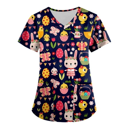 XHJUN Printed Scrub Tops Women Plus Size Business Short Sleeve Tshirts Teen Girls Easter with Designs Pocket Dark Blue XXL
XHJUN Printed Scrub Tops Women Plus Size Business Short Sleeve Tshirts Teen Girls Easter with Designs Pocket Dark Blue XXL