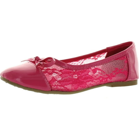 Jelly Beans POSS Kid s Big Girl Fashion Mesh Bow Ballet Flat Shoes Fuchsia 12