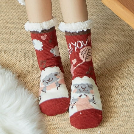 Zyooh Christmas Fuzzy Slipper Socks Animal Thick Cosy Warm Soft Fleece Lined Thermal Winter Non Slip Home Socks Wine
Zyooh Christmas Fuzzy Slipper Socks Animal Thick Cosy Warm Soft Fleece Lined Thermal Winter Non Slip Home Socks Wine