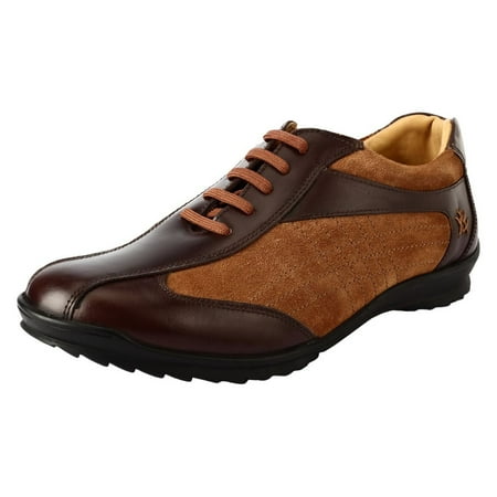 LIBERTYZENO Men s Walking Sneakers Genuine Leather Casual Lace Up Shoes