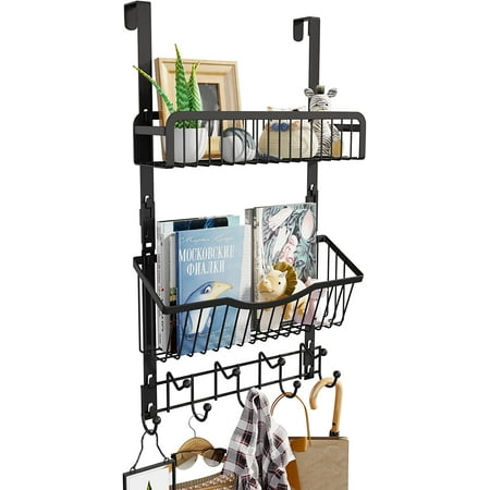 Consumest Over The Door Hooks Over The Door Organizer Door Hanger with 2 Wire Baskets and 9 Hooks Over The Door Towel Rack for Bathroom Kitchen Bedroom Easy Installation-Black (for 1.76in Doors)
Consumest Over The Door Hooks Over The Door Organizer Door Hanger with 2 Wire Baskets and 9 Hooks Over The Door Towel Rack for Bathroom Kitchen Bedroom Easy Installation-Black (for 1.76in Doors)