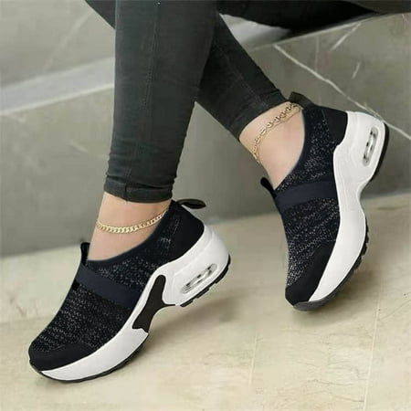Mishuowoti sneakers for women 2023 Sneakers Strap Knitted Casual Elastic Women s Decoration Flying Fashion Women s Sneakers