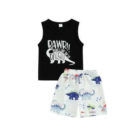 Genuiskids Toddler Newborn Infant Boy Summer Clothes Set Dinosaur Sleeveless Vest Top T-Shirt Shorts Pants Outfits 0-3 Years
Genuiskids Toddler Newborn Infant Boy Summer Clothes Set Dinosaur Sleeveless Vest Top T-Shirt Shorts Pants Outfits 0-3 Years