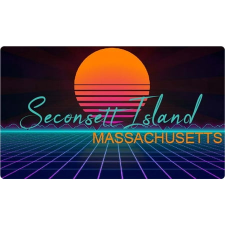Seconsett Island Massachusetts 4 X 2.25-Inch Fridge Magnet Retro Neon Design