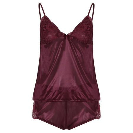 Tangnade Ladies casual underwear bra Women Lace Passion Lingerie Babydoll Nightwear 2PC Set Wine S
Tangnade Ladies casual underwear bra Women Lace Passion Lingerie Babydoll Nightwear 2PC Set Wine S