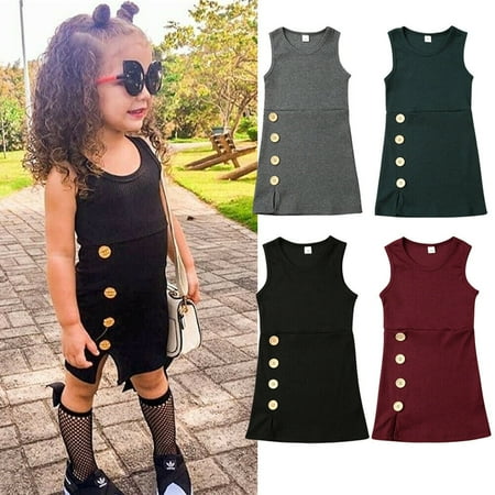 Toddler Kids Baby Girl Plain Solid Sleeveless Dress Casual Party Button Knitted Dresses Clothes
Toddler Kids Baby Girl Plain Solid Sleeveless Dress Casual Party Button Knitted Dresses Clothes