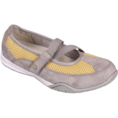 Women s Propet Zigzag Velvet Gray/Pale Yellow 8 2E