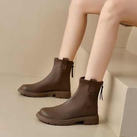 Cathalem Winter Boots for Women Tan Fashion Women Artificial Leather Solid Color Autumn Thick Sole Square Heels Zipper Short Shoes Brown 6.5
Cathalem Winter Boots for Women Tan Fashion Women Artificial Leather Solid Color Autumn Thick Sole Square Heels Zipper Short Shoes Brown 6.5