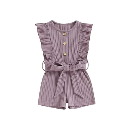 Infant Baby Girl Summer Jumpsuit Solid Color Ruffled Sleeveless Round Neck Button Romper Shorts with Belt
Infant Baby Girl Summer Jumpsuit Solid Color Ruffled Sleeveless Round Neck Button Romper Shorts with Belt