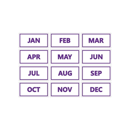 Calendar Month Magnets by DCM Solutions (Purple Inverted)