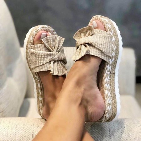 PANOEGSN Women Bowknot Beach Summer Slippers Platform Slope Heels Plus Size Shoes Thick Bottom Sandals Slippers
PANOEGSN Women Bowknot Beach Summer Slippers Platform Slope Heels Plus Size Shoes Thick Bottom Sandals Slippers