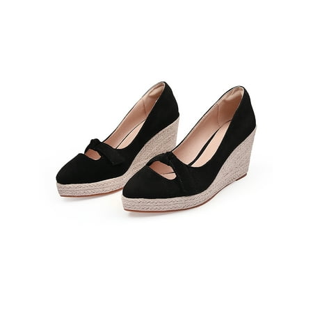 Wazshop Women Espadrilles Platform Wedge Pumps Shoes Pointed Toe Dress Pump Fashion Slip On Womens Bow Tie Casual Black 5.5
Wazshop Women Espadrilles Platform Wedge Pumps Shoes Pointed Toe Dress Pump Fashion Slip On Womens Bow Tie Casual Black 5.5