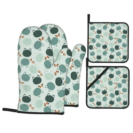Oven Mitts and Pot Holders Sets 4 pcs Frog And Dragonflies Non-Slip Oven Gloves Potholders Soft Quilted Lining Heat Resistant Gloves Hot Pads for Kitchen Cooking Baking
Oven Mitts and Pot Holders Sets 4 pcs Frog And Dragonflies Non-Slip Oven Gloves Potholders Soft Quilted Lining Heat Resistant Gloves Hot Pads for Kitchen Cooking Baking