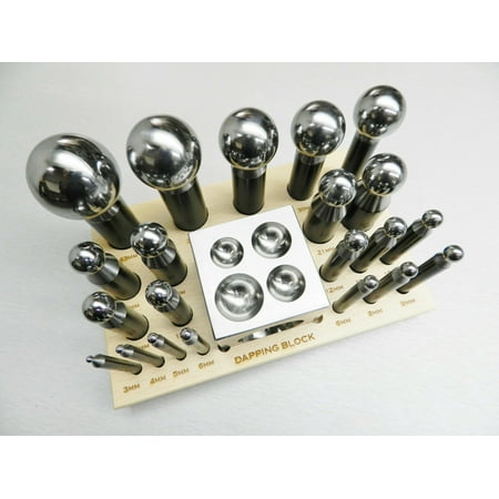 Dapping Set Punches & Block Steel Forming 23pc Large Size 43mm-3mm Metal Work