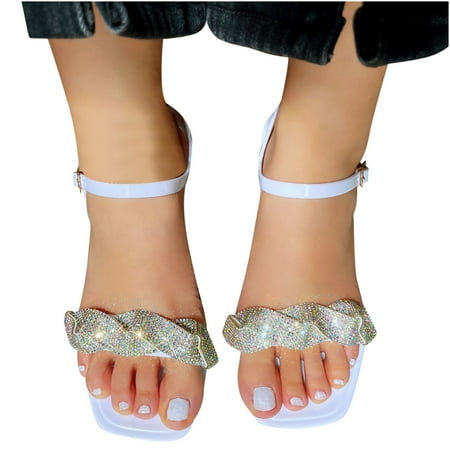 LoyisViDion Women’S Sandals Clearance Summer Sandals for Women Flat Slip On Sandals Crystal Roman Shoes Open Toe Casual Sandals Rollback White 9
LoyisViDion Women’S Sandals Clearance Summer Sandals for Women Flat Slip On Sandals Crystal Roman Shoes Open Toe Casual Sandals Rollback White 9