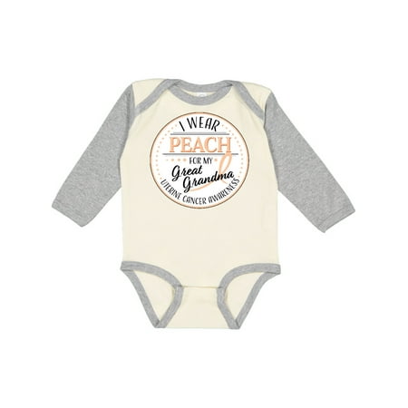 Inktastic I Wear Peach for my Great Grandma- Uterine Cancer Awareness Gift Baby Boy or Baby Girl Long Sleeve Bodysuit
Inktastic I Wear Peach for my Great Grandma- Uterine Cancer Awareness Gift Baby Boy or Baby Girl Long Sleeve Bodysuit