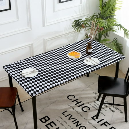 Yipa Polyester Rectangle Tablecloths Spillproof Waterproof Elastic Large Table Cover (10# Black Check 24 x 48 )
Yipa Polyester Rectangle Tablecloths Spillproof Waterproof Elastic Large Table Cover (10# Black Check 24 x 48 )